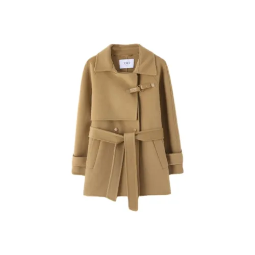 XWI Желтый, зеленый Женское пальто