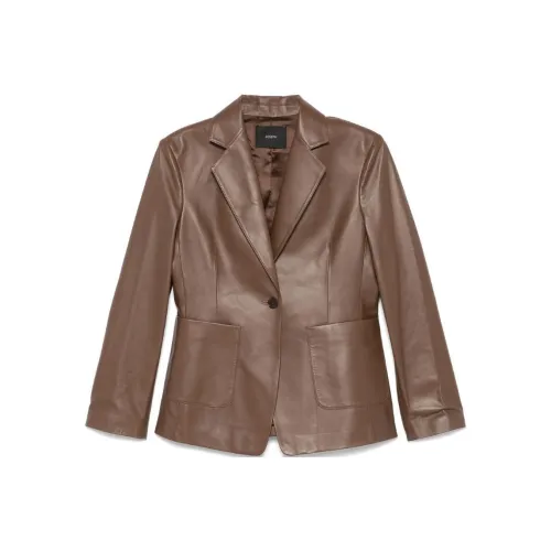 JOSEPH FW24 Кожа Куртка Женская Орех Умбра