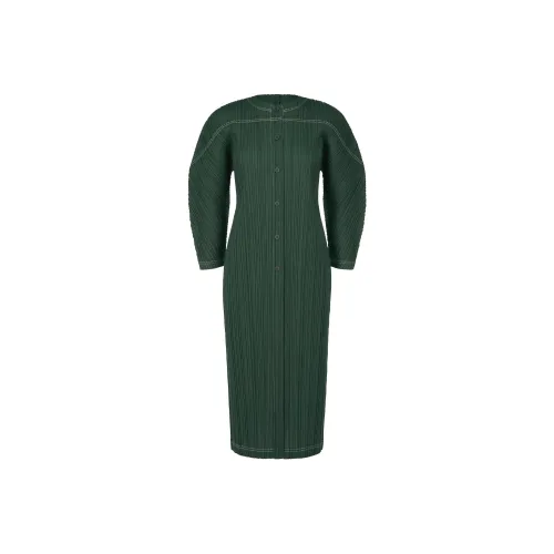 PLEATS PLEASE ISSEY MIYAKE Тренчкот Женский Зеленый