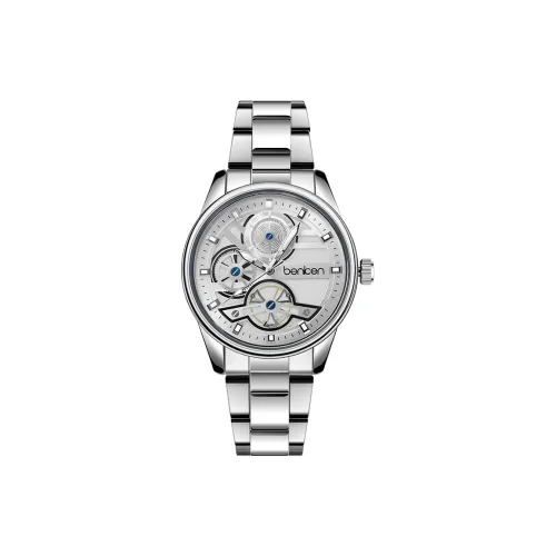 BENKEN Кварцевый механизм сплав ремешок мужские часы белый циферблат