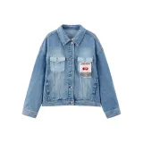 Джинсовая ткань светло-голубого цвета