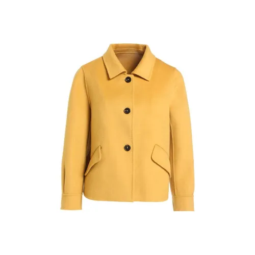 QIAOWANNI Пальто Женское Утренний свет Желтый