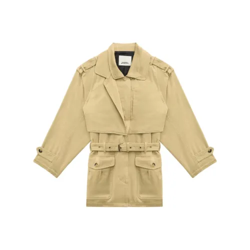 ISABEL MARANT FW24 Тренчкот Женский Светлый Умбра