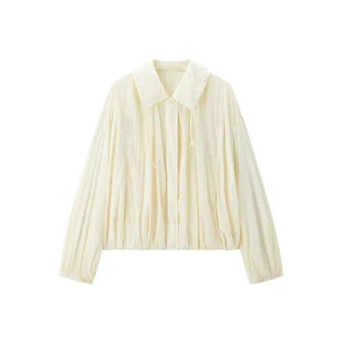 LEDIN Укороченная куртка женские миндальное масло желтый