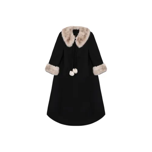 Matsumoto Soso Японская Корейская версия Винтажный черный пушистый мех Куртка Куртка Женская