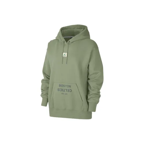 Джордан Бостон Celtics Flight Fleet Свитшот Женский Зеленый