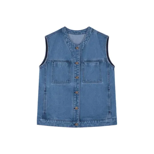 IHIMI Джинсовый синий Женские жилеты