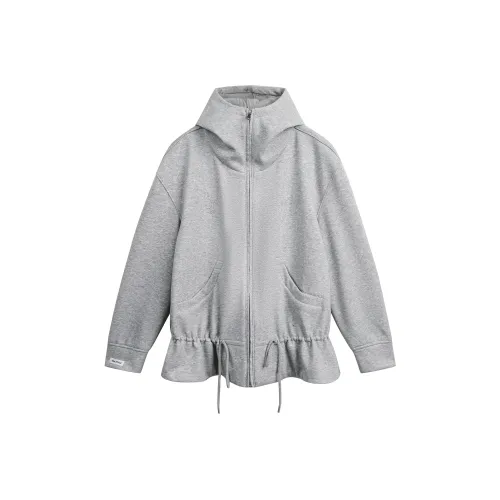 JIKOO Свитшот Кардиган Длинный Рукав Женские Серый