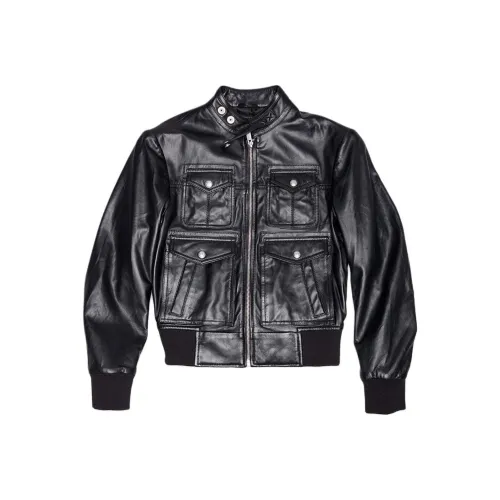 R13 FW24 Кожа Куртка Женская Черная