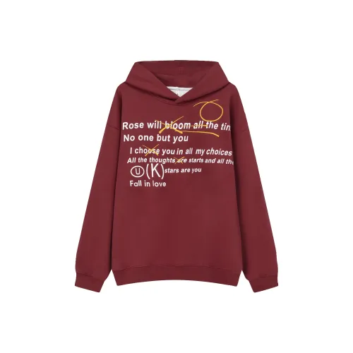 WAYHWEI Осенний худи унисекс красного цвета