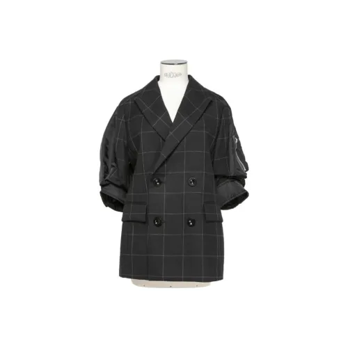 Sacai Хлопковый пуховик женский черный