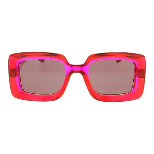 GUCCI Литьевые Солнцезащитные Очки из Пластика Квадратные Женские Фиолетовые