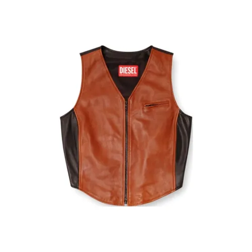 DIESEL Черный/коричневый Женские жилеты