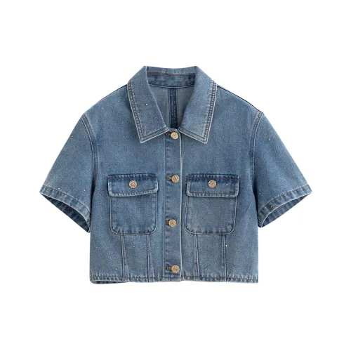 Initial Language Denim Куртка Женская Джинсовая Синяя