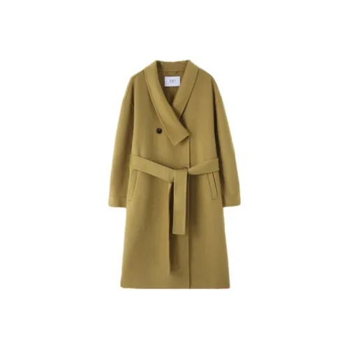 XWI Желтый Зеленый Женское Пальто