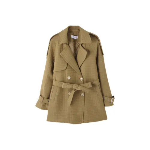 XWI Кофейно-зеленый Женский пальто