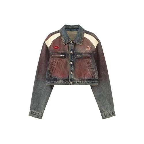 CHUU Cropped Jacket Женская средний деним синий