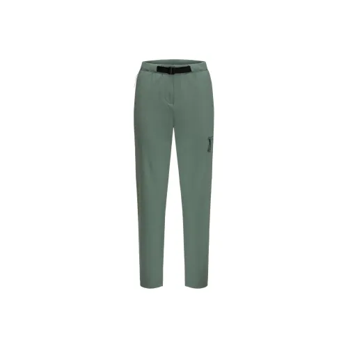 Jack Wolfskin WANDERMOOD W TEXACHILL DOUBLE Weave LITE TEXADRI Fabric Casual Pants Women's Green Hedge