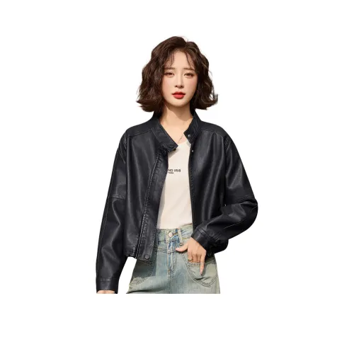 Yi Mengyuan Кожа Куртка Женская