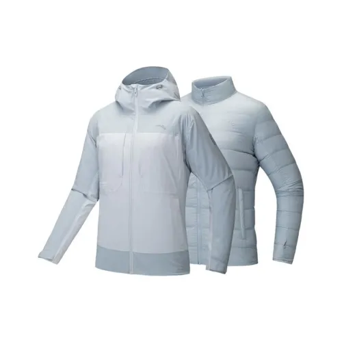 ANTA ZONGXUNXILIE Термическая водонепроницаемая ветровка Женская Молочный Серый Синий Soaring Синий