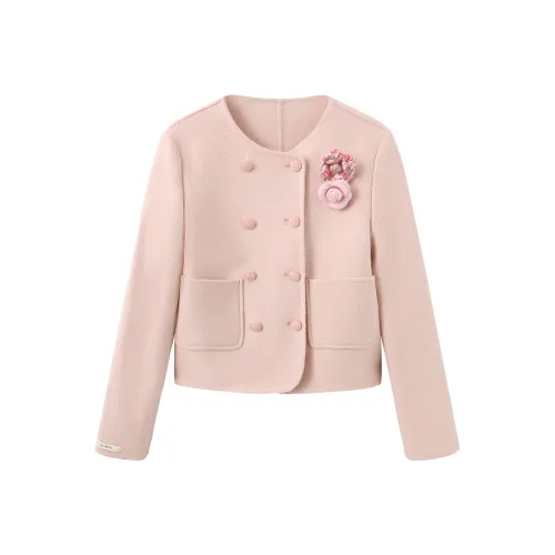 Fish Rabbits Пальто Женское Коричневый Розовый