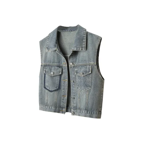 Cypress House Жилет Женские Винтаж Темно-синий