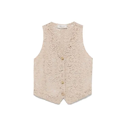 Blumarine SS24 Жилет Женские Angola Шерсть Бежевый