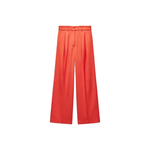 ZARA ZW Series Апельсиновые Женские Повседневные Брюки