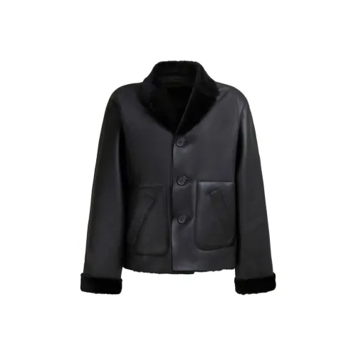 MARNI Кожа Куртка Женская Черная
