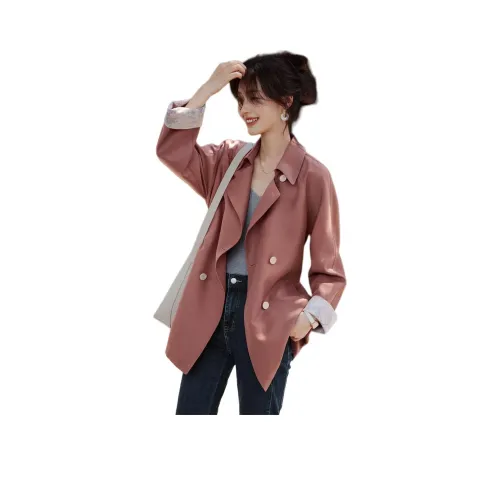 Mo Han Yi Mei Тренчкот Женский Розовый