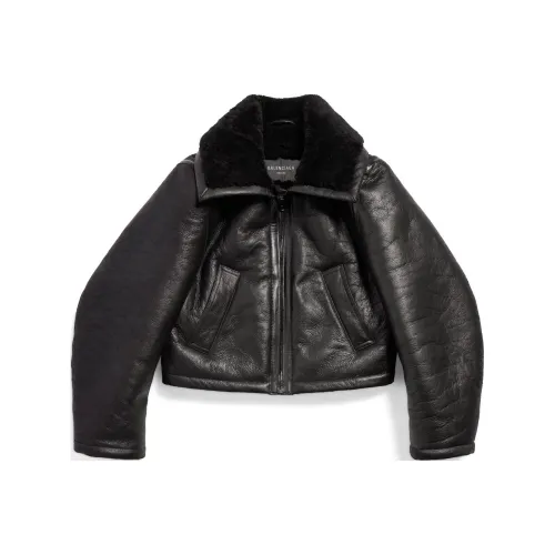 BALENCIAGA Черные Женские Кожаные Куртки