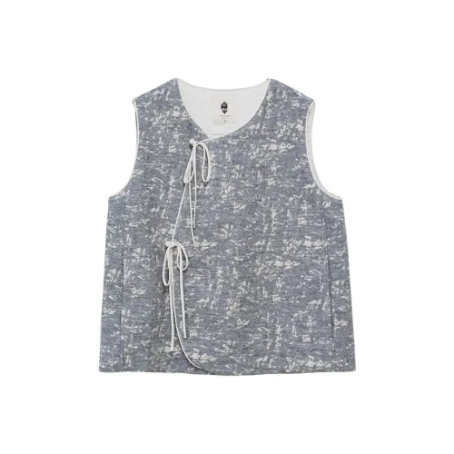 KERANPUJIAN Жилет Женские Пыльно-синий Серый