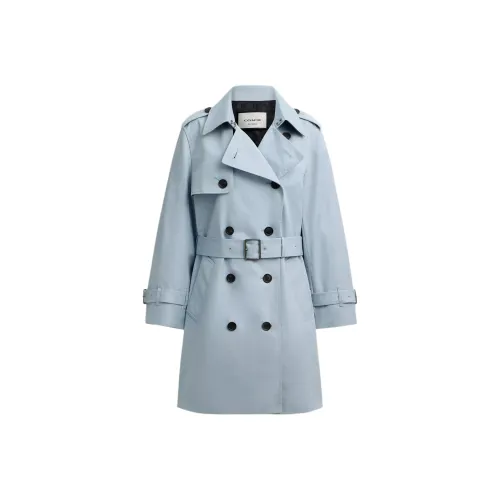 COACH SS25 Тренчкот Женский Синий