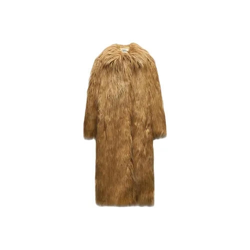 ZARA Светло-янтарное Женское Пальто