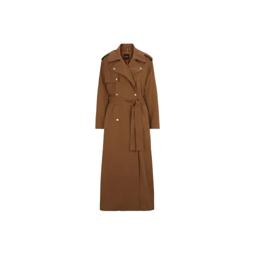 Hugo Boss Belted Тренчкот с отделкой Trims Тренчкот Женские Коричневый