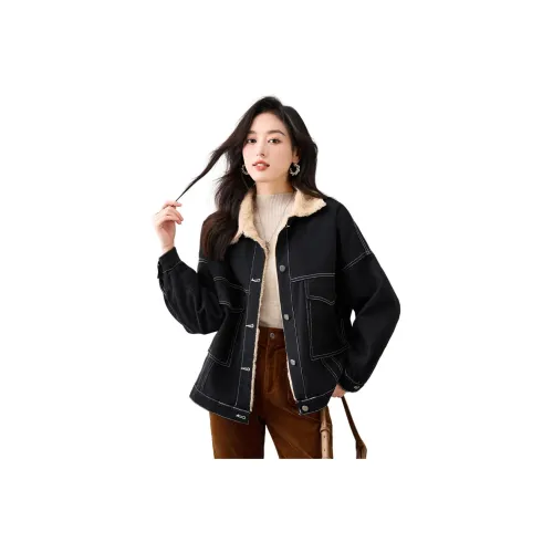 Like The Age Of Water Вельвет Feel Пальто Женское Черное