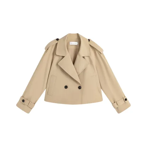 Famanxuan Тренчкот Женский Пудинговый Хаки