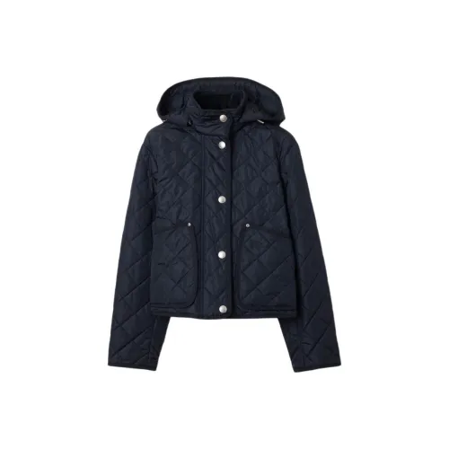 Burberry FW24 Хлопковый пуховик женский синий