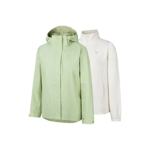 ANTA ZONGXUNXILIE Водонепроницаемый и Ветрозащитный Ветровка Женские Фисташковый зеленый Ванильный Экрю