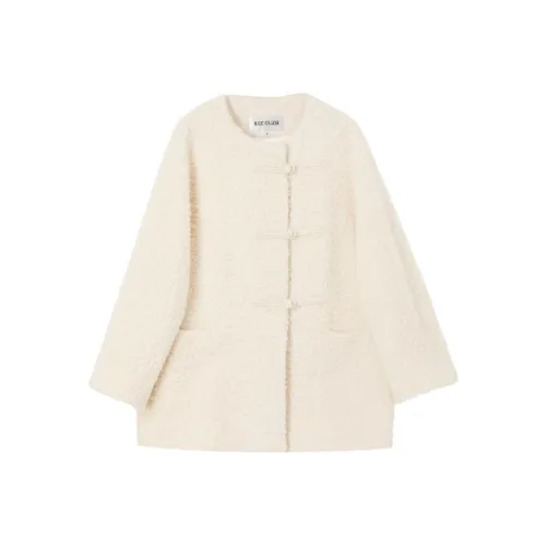 RIZ OUZH Пальто Женское Кремово-Белое