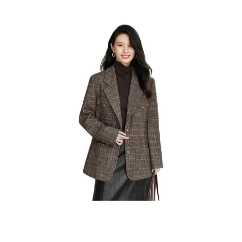 Cypress House Куртка Женская Темный Кофейный Елочка