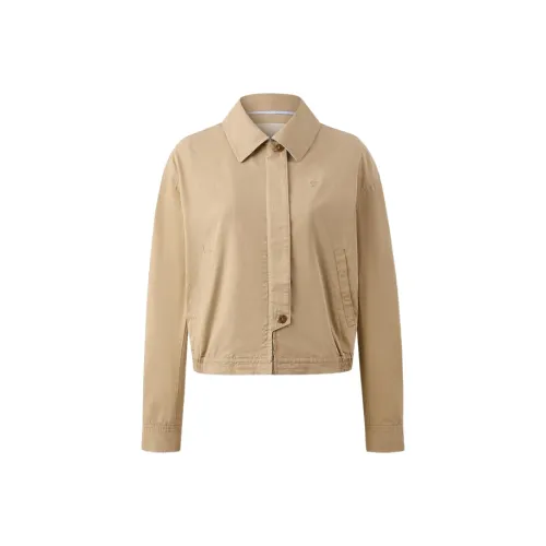 E.land Cropped Jacket Женская Хаки 35Бежевый