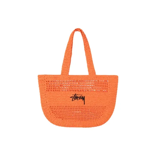 Stussy Вязаная ткань Тоут Сумка Сумка для покупок Сумка Сумка через плечо Унисекс Оранжевый