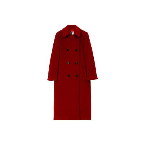 RIZ OUZH Пальто Женское Малиновое Рафия