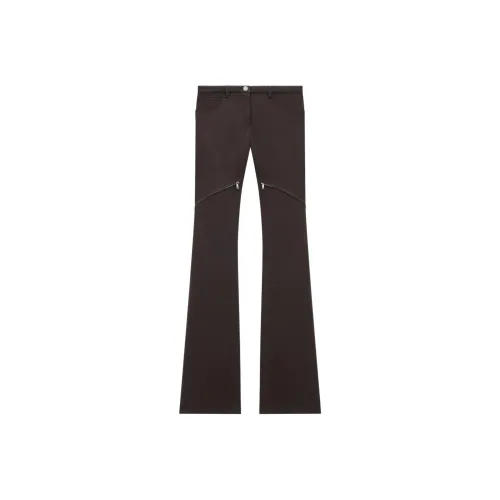 COURREGES SS24 ELLIPSE ZIPPED Твил Брюки Повседневные Брюки Женские Грязно-коричневый Грязно-коричневый