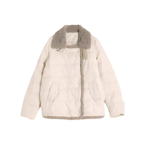 IHIMI Хлопковый пуховик женский бежевый