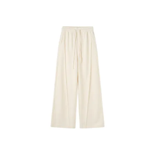 SHUXI Повседневные брюки Женские Boiled Песочно-белый