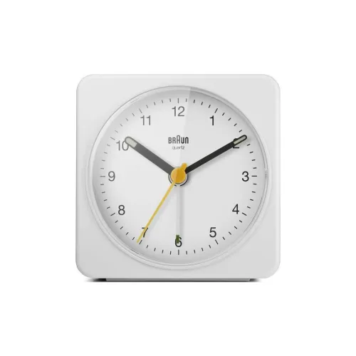 BRAUN Кварцевый механизм пластик будильник унисекс белый