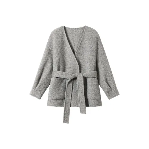 SHUXI Пальто Женское Попурри Бежевый Серый