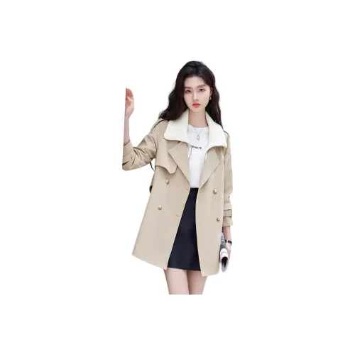 Like The Age Of Water Весенний Осенний Тренчкот Женский Хаки